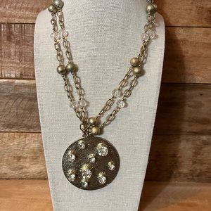 Gold and crystal necklace